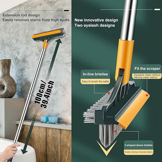 AlClean 3in1 Multipurpose Bathroom Brush + Wiper