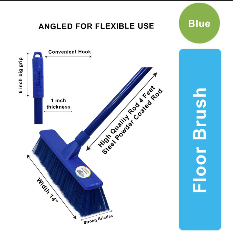 AlClean Floor Broom with Metal Rod
