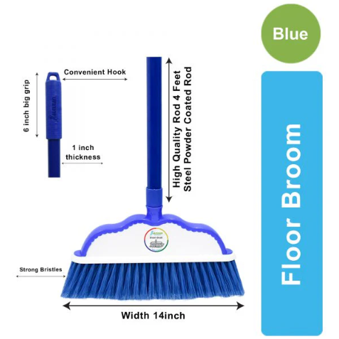 AlClean Floor Broom with Metal Rod