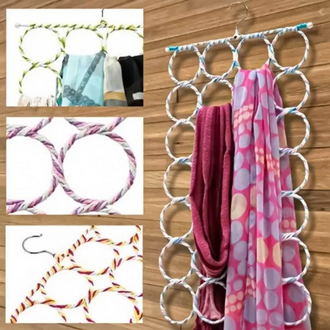 28 Holes Scarf Hanger Multi Scarves Display Hang Ties Belt Organize Circle Storage Holder Clothes hanger 1PC