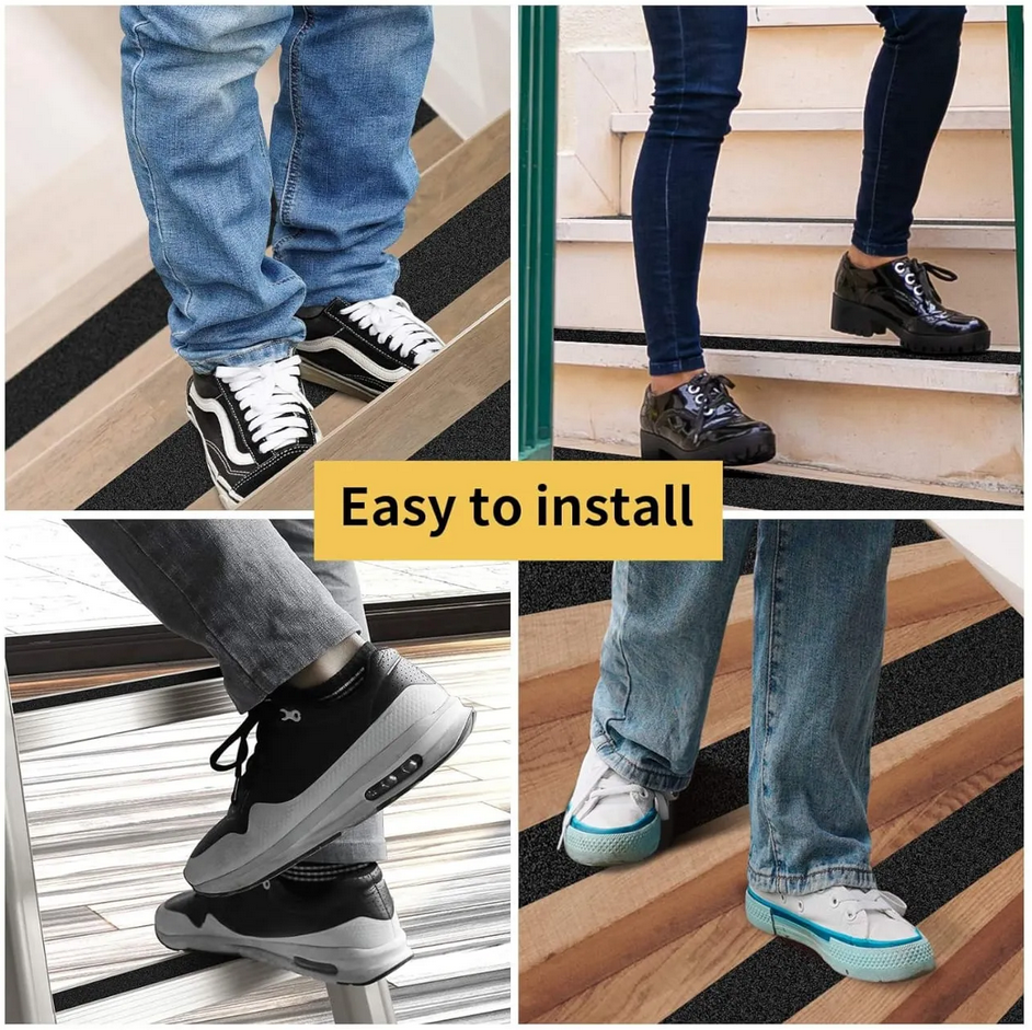 Anti Slip Tape for Stairs Outdoor/Indoor Safety Non Skid Roll for Stair Steps Traction Tread Staircases Grips Adhesive Non Slip Strips Nonslip Grip Tape Heavy Duty