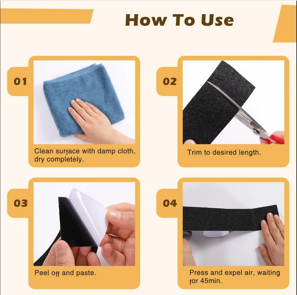 Anti Slip Tape for Stairs Outdoor/Indoor Safety Non Skid Roll for Stair Steps Traction Tread Staircases Grips Adhesive Non Slip Strips Nonslip Grip Tape Heavy Duty
